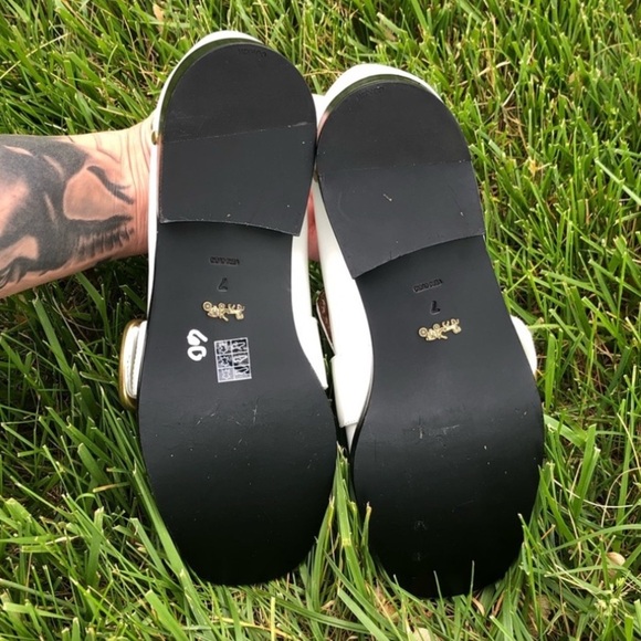 New Coach Studded White Leather Loafers Buckle Gucci Prada Labucq Celine Alexa - Picture 9 of 11